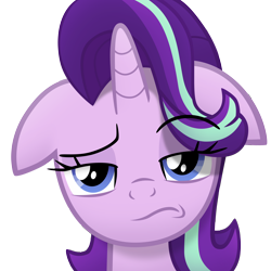 Size: 4000x4000 | Tagged: safe, artist:sol-r, starlight glimmer, pony, unicorn, the parent map, bust, floppy ears, frown, raised eyebrow, shadow, simple background, solo, starlight is not amused, transparent background, unamused, vector