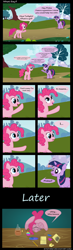 Size: 4000x13671 | Tagged: safe, artist:synthrid, derpibooru import, pinkie pie, twilight sparkle, earth pony, pony, comic, pulp fiction, reference