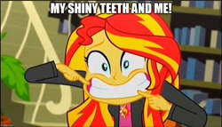 Size: 877x500 | Tagged: safe, sunset shimmer, epic fails (equestria girls), eqg summertime shorts, equestria girls, chip skylark, my shiny teeth and me, song reference, the fairly oddparents