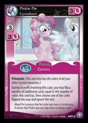 Size: 372x520 | Tagged: safe, derpibooru import, pinkie pie, rainbow dash, crystal pony, earth pony, pegasus, pony, card, ccg, crystal games, crystallized, enterplay