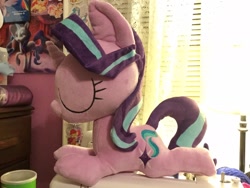 Size: 2048x1536 | Tagged: safe, artist:sophieascruggs, starlight glimmer, pony, unicorn, eyes closed, irl, photo, plushie, smiling, solo