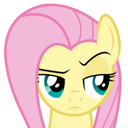 Size: 6000x6000 | Tagged: safe, artist:byteslice, fluttershy, pegasus, pony, three's a crowd, .svg available, absurd resolution, simple background, solo, transparent background, unamused, unconvinced applejack, vector