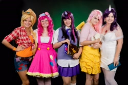 Size: 2048x1365 | Tagged: safe, artist:for the love of cosplay, artist:otpprincess, applejack, fluttershy, pinkie pie, rarity, twilight sparkle, human, anime weekend atlanta, cosplay, irl, irl human, photo