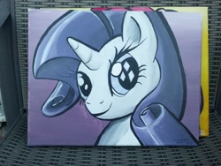 Size: 800x600 | Tagged: safe, artist:ghostlymuse, rarity, pony, unicorn, female, horn, mare, painting, white coat