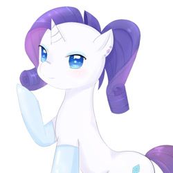 Size: 800x800 | Tagged: safe, artist:shouyu musume, rarity, pony, unicorn, alternate hairstyle, clothes, earring, pixiv, ponytail, socks, solo