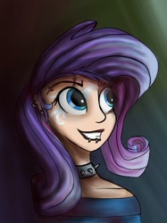 Size: 451x604 | Tagged: safe, artist:crazynuts15, rarity, human, humanized, piercing, solo