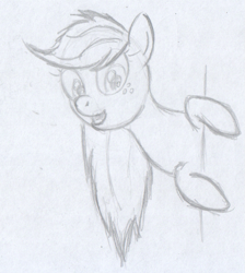 Size: 943x1053 | Tagged: artist needed, safe, applejack, earth pony, pony, loose hair, monochrome, solo