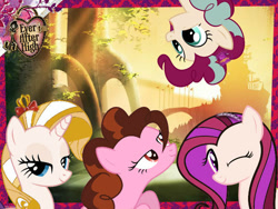 Size: 604x453 | Tagged: safe, artist:liza-pozinenko, fluttershy, pinkie pie, rarity, earth pony, pony, apple white, briar beauty, crossover, ever after high, madeline hatter, raven queen, recolor