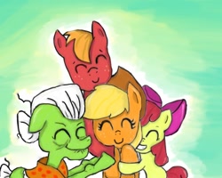 Size: 650x520 | Tagged: safe, apple bloom, applejack, big macintosh, granny smith, earth pony, pony, cute, family, male, stallion