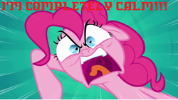 Size: 1280x724 | Tagged: safe, edit, edited screencap, screencap, pinkie pie, earth pony, pony, pinkie pride, all caps, avatar the last airbender, katara, meme, ragey pie, solo, updated, yelling