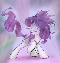 Size: 951x1000 | Tagged: safe, artist:allyclaw, rarity, pony, unicorn, female, mare, purple mane, solo, white coat, windswept mane