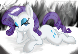 Size: 780x541 | Tagged: safe, artist:14-bis, rarity, pony, unicorn, bedroom eyes, colored, draw me like one of your french girls, lidded eyes, solo