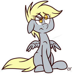 Size: 4500x4500 | Tagged: safe, artist:shinypikachu25, derpy hooves, pegasus, pony, absurd resolution, cute, female, mare, sad, solo