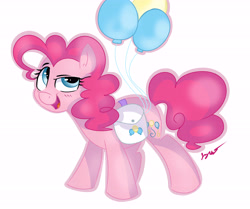 Size: 5781x4841 | Tagged: safe, artist:bloodyhellhayden, pinkie pie, earth pony, pony, absurd resolution, balloon, saddle bag, solo