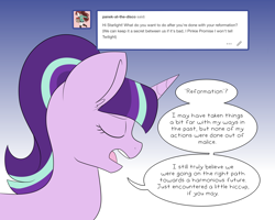 Size: 3000x2400 | Tagged: safe, starlight glimmer, pony, unicorn, series:glimmering spectacle, comic, dialogue, solo, tumblr