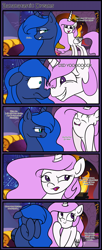 Size: 3263x8001 | Tagged: safe, artist:claritea, princess celestia, princess luna, alicorn, pony, bananalestia, comic, dream walker luna, grammar error, pink-mane celestia