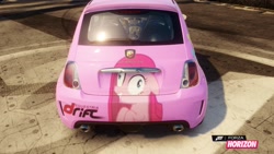 Size: 1280x720 | Tagged: safe, pinkie pie, pony, abarth, abarth 500, car, fiat, fiat 500, forza horizon, itasha