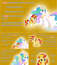 Size: 1284x1444 | Tagged: safe, artist:hakunohamikage, princess celestia, sunset shimmer, alicorn, pony, ask, ask-princesssparkle, magic, scroll, tumblr, vector