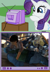 Size: 564x800 | Tagged: safe, rarity, dog, pony, unicorn, alyx vance, eli vance, exploitable meme, half-life, half-life 2, meme, obligatory pony, tv meme