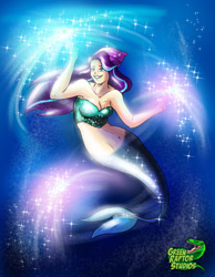 Size: 1024x1321 | Tagged: safe, artist:greenraptor15, starlight glimmer, human, mermaid, female, humanized, mermaidized, solo, species swap, underwater