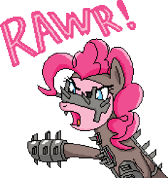 Size: 1730x1830 | Tagged: safe, artist:etonyoc, pinkie pie, earth pony, pony, fleshpound, killing floor, rawr, solo