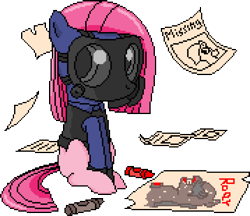 Size: 1790x1550 | Tagged: safe, artist:etonyoc, pinkie pie, earth pony, pony, filly, fleshpound, killing floor, police sergeant davin, solo