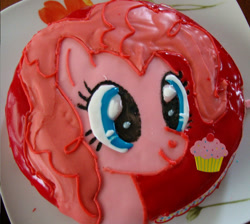 Size: 880x787 | Tagged: safe, artist:angelofhapiness, pinkie pie, earth pony, pony, cake, food art, solo