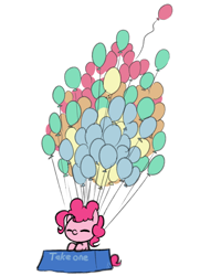 Size: 1600x2000 | Tagged: safe, artist:valcron, pinkie pie, earth pony, pony, balloon, cute, smiling, solo, table