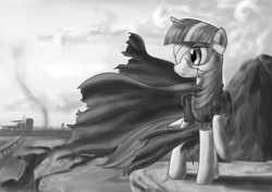 Size: 4960x3507 | Tagged: safe, artist:rautakoura, derpibooru import, twilight sparkle, apocalypse, kallisti, monochrome, solo