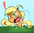 Size: 500x491 | Tagged: safe, artist:tivy, applejack, earth pony, pony, angry, belly button, chibi, cute, running, solo