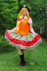 Size: 500x750 | Tagged: safe, artist:pockyprincessdarcy, applejack, human, cosplay, irl, irl human, photo, solo