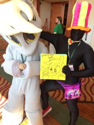 Size: 600x799 | Tagged: safe, artist:postitpony, derpy hooves, human, everfree northwest, irl, irl human, photo, sticky note