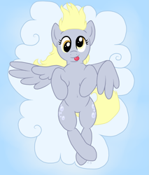 Size: 1411x1660 | Tagged: safe, artist:princess cadance, derpy hooves, pegasus, pony, cloud, female, mare, on back, solo, wings