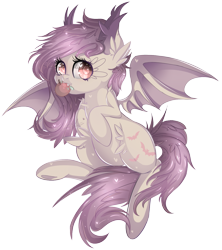 Size: 1335x1503 | Tagged: safe, artist:hamatte, fluttershy, bat pony, pony, bats!, apple, flutterbat, mouth hold, race swap, solo