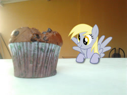 Size: 1600x1200 | Tagged: safe, artist:nsdrift, derpy hooves, pegasus, pony, female, mare, muffin, solo