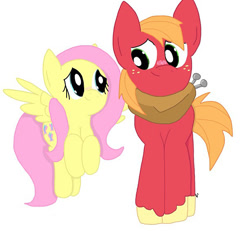 Size: 612x566 | Tagged: safe, artist:kalie0126, big macintosh, fluttershy, earth pony, pegasus, pony, fluttermac, male, shipping, stallion, straight