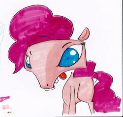 Size: 2436x2312 | Tagged: safe, artist:goatboy, pinkie pie, earth pony, pony, abstract, meme, nigel thornberry, nightmare fuel, solo