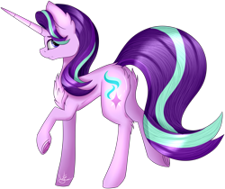 Size: 2485x2085 | Tagged: safe, artist:winterflaze26, starlight glimmer, pony, unicorn, chest fluff, female, long horn, mare, simple background, solo, transparent background