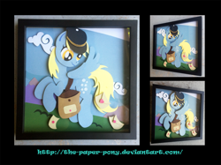 Size: 1280x958 | Tagged: safe, artist:the-paper-pony, derpy hooves, pegasus, pony, commission, craft, female, irl, mailmare, mare, photo, shadowbox, solo