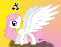 Size: 1456x1136 | Tagged: safe, artist:theflareslizette, fluttershy, pegasus, pony, pony creator, element of kindness, elements of harmony, solo, super fluttershy, super form