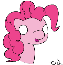 Size: 569x584 | Tagged: safe, artist:themaintagonist, pinkie pie, earth pony, pony, bust, female, mare, pink coat, pink mane, solo