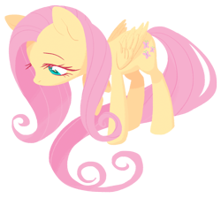 Size: 800x716 | Tagged: safe, artist:qpqp, fluttershy, pegasus, pony, female, mare, pink mane, solo, yellow coat