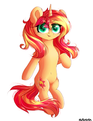 Size: 1000x1300 | Tagged: safe, artist:mitralexa, sunset shimmer, pony, unicorn, cute, female, looking at you, mare, shimmerbetes, simple background, smiling, solo, transparent background