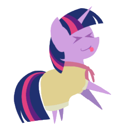 Size: 475x475 | Tagged: safe, artist:mrponiator, derpibooru import, twilight sparkle, pony, unicorn, sweet and elite, animated, birthday dress, clothes, dancing, do the sparkle, dress, eyes closed, female, mare, pointy ponies, scene interpretation, simple background, solo, tongue out, transparent background, what i learned today