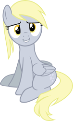 Size: 3636x6000 | Tagged: safe, artist:slb94, derpy hooves, pegasus, pony, female, mare, simple background, sitting, smiling, solo, transparent background, vector
