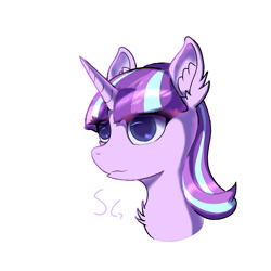 Size: 1500x1500 | Tagged: safe, artist:stargazer carp, starlight glimmer, unicorn, bust, female, mare, solo