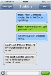 Size: 482x722 | Tagged: safe, doctor whooves, princess celestia, princess luna, day of the doctor, doctor who, imessage, meme, text, texts from ponies