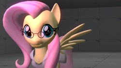 Size: 1280x720 | Tagged: safe, artist:shadowbolt97, fluttershy, pegasus, pony, 3d, crossover, glasses, medic, solo, team fortress 2