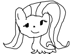 Size: 426x298 | Tagged: safe, fluttershy, pegasus, pony, female, mare, monochrome, simple background, solo, white background