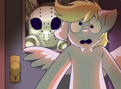 Size: 2500x1844 | Tagged: safe, artist:pixel-prism, derpy hooves, pegasus, pony, female, friday the 13th, jason voorhees, mare, ponified